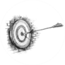 Archery Target With Arrow Sketch Sticker