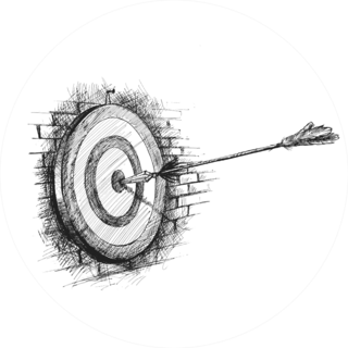 Archery Target With Arrow Sketch Sticker