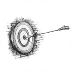 Archery Target With Arrow Sketch Sticker