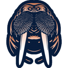 Arctic Walrus On Dark Sticker