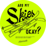 Are My Skies Okay? Winter Sports On Green Sticker