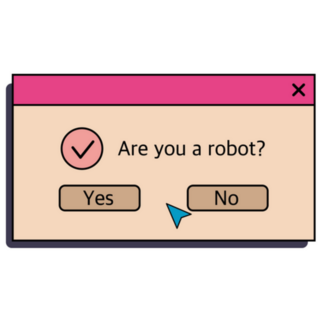 Are You A Robot? Yes No 90s Internet Theme Sticker