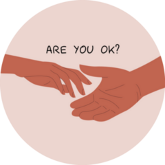 Are You Ok? Helping Hand Suicide Prevention Sticker
