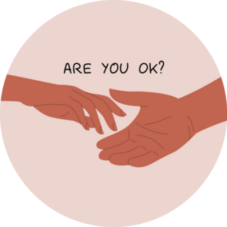 Are You Ok? Helping Hand Suicide Prevention Sticker