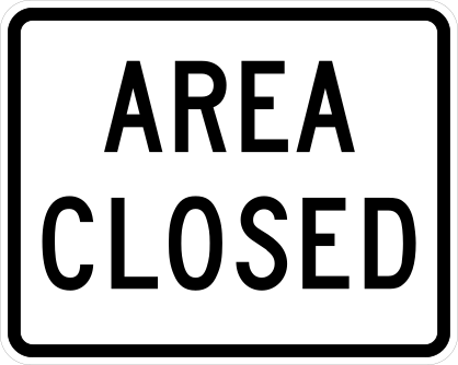 Area Closed Sign Sticker