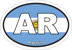Argentina AR Flag Oval Sticker