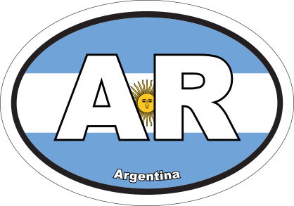 Argentina AR Flag Oval Sticker
