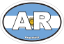 Argentina AR Flag Oval Sticker