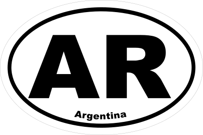 Argentina Ar Oval Sticker