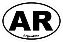 Argentina Ar Oval Sticker