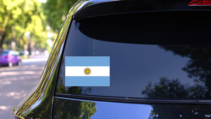 Argentina Country Flag Sticker on a Rear Car Window (New) example