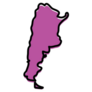Argentina Country Map Purple Sticker