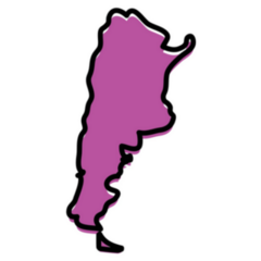 Argentina Country Map Purple Sticker