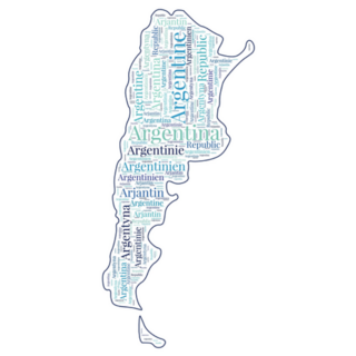 Argentina Map In Wordcloud Style Sticker