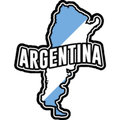 Argentina Map Silhouette Illustration Sticker