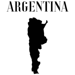 Argentina Outline Map Lettering Sticker