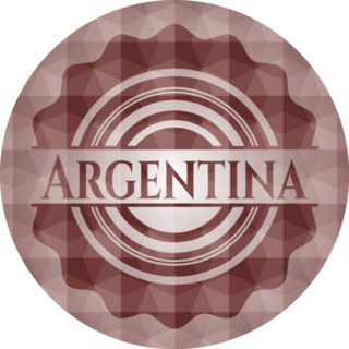 Argentina Red Polygonal Badge Sticker