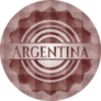 Argentina Red Polygonal Badge Sticker