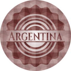 Argentina Red Polygonal Badge Sticker