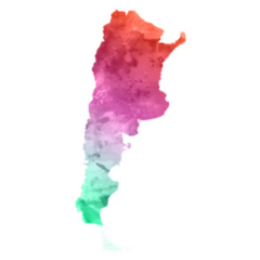 Argentina Watercolor Map Colorful Sticker