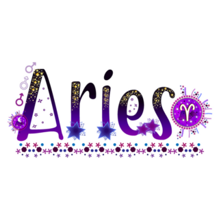 Aries Astrology Lettering Horoscope Sticker