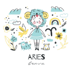 Aries Brave Zodiac Sign Illustration Sticker