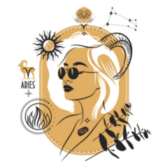 Aries Girl Cool Zodiac Illustration Sticker
