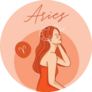 Aries Girl On Pastel Background Sticker