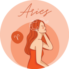 Aries Girl On Pastel Background Sticker