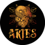 Aries Golden Zodiac Illustration Sticker