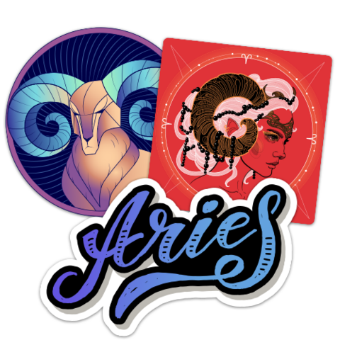 Aries Zodiac & Astrology Stickers & Car Decals