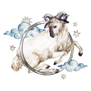 Aries - Watercolor Illustration Sticker