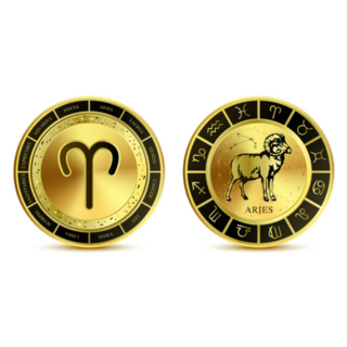 Aries Zodiac Coin Sticker