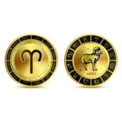 Aries Zodiac Coin Sticker