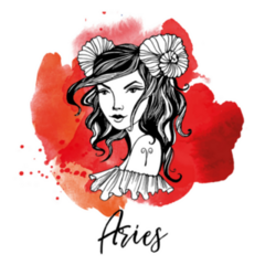 Aries Zodiac Sign Beautiful Illustration Sticker 