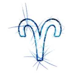 Aries Zodiac Sign Blue Illustration Sticker