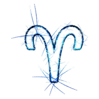 Aries Zodiac Sign Blue Illustration Sticker