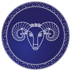 Aries Zodiac Sign Circle Sticker