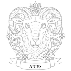 Aries Zodiac Sign Coloring Book Sticker