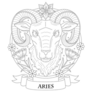Aries Zodiac Sign Coloring Book Sticker