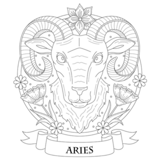 Aries Zodiac Sign Coloring Book Sticker