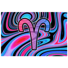 Aries Zodiac Sign Funky Pattern Sticker