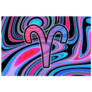 Aries Zodiac Sign Funky Pattern Sticker