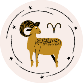 Aries Zodiac Sign Illustration Sticker