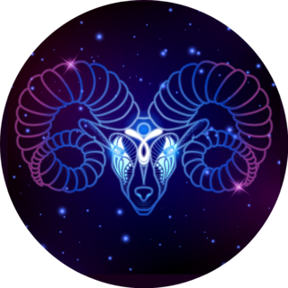 Aries Zodiac Sign In Space Sticker 