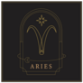 Aries Zodiac Sign On Black Sticker
