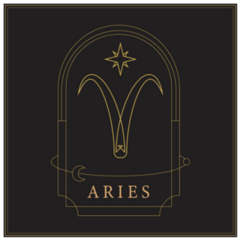 Aries Zodiac Sign On Black Sticker