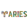 Aries Zodiac Sign Stylized Lettering Sticker