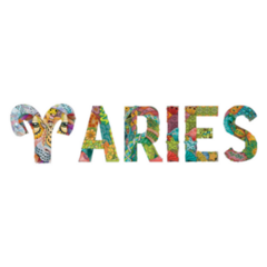 Aries Zodiac Sign Stylized Lettering Sticker