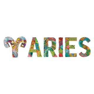 Aries Zodiac Sign Stylized Lettering Sticker